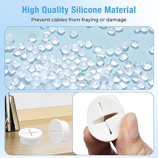 Desk Grommet, 3/4 in 20 mm Silicone Rubber Grommets, Flexible Wall Cord Pass - Image 3