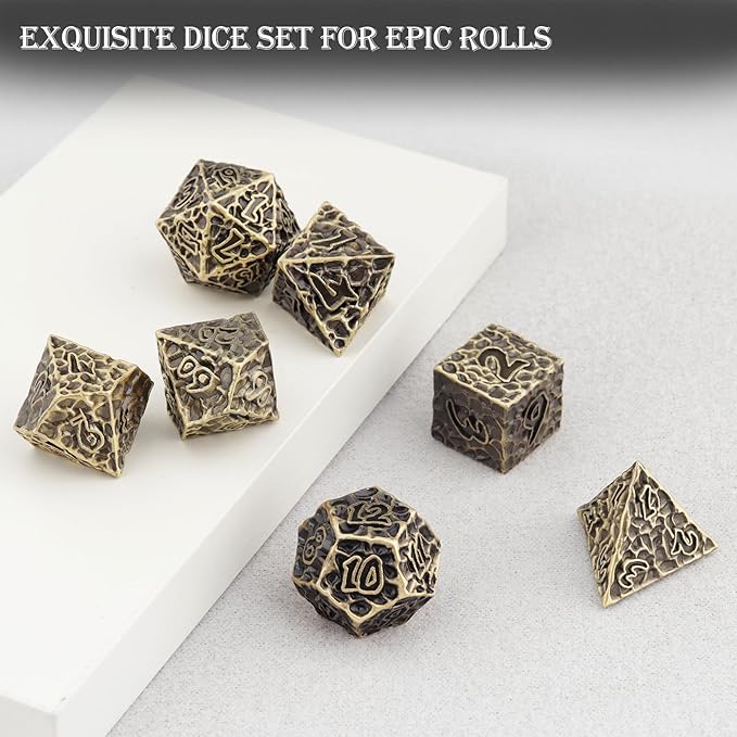 Haxtec Metal DND Dice Set Polyhedral D&D Dice Compatible - Image 7