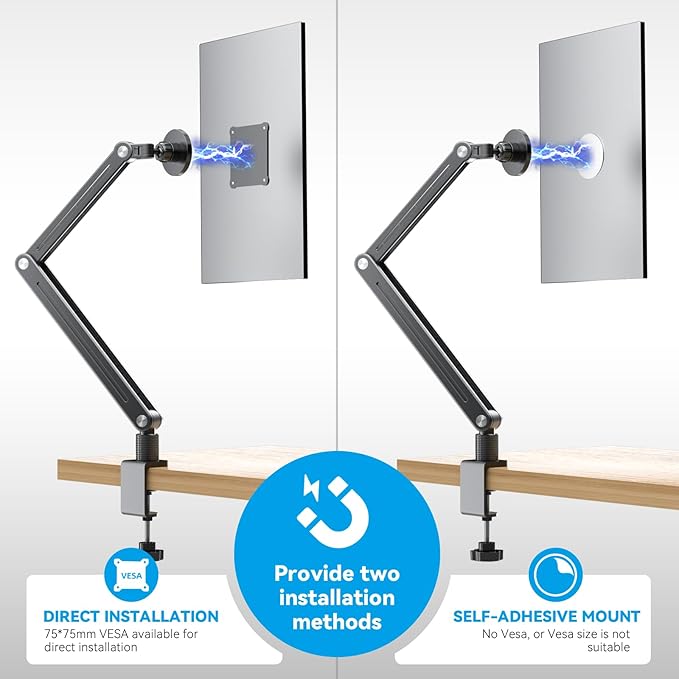 Strong Magnetic Portable Monitor Desk Clamp - 75mm VESA Mount 4.7" 15.6" 16" - Image 3