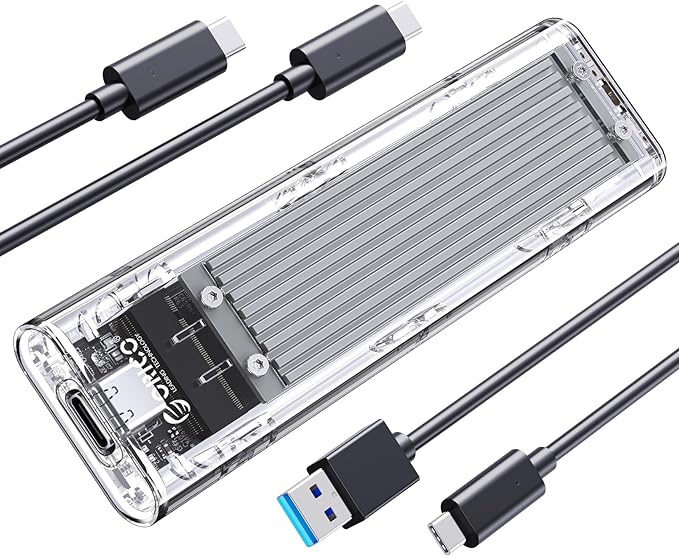ORICO M.2 NVMe SSD Enclosure, USB 3.2 Gen 2, Transparent External Solid State by PioneerDataSolutionPowerYourFuture