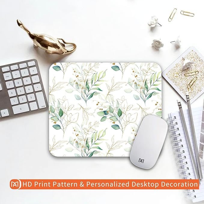 Square Mouse Pad Pretty Leaves, Personalized Premium-Textured Custom Mouse Mat - Image 6