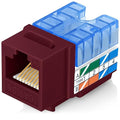 Everest 90° Angled RJ45 Cat5e Keystone Jacks 50-Pack in Red by EverestMediaSolutions