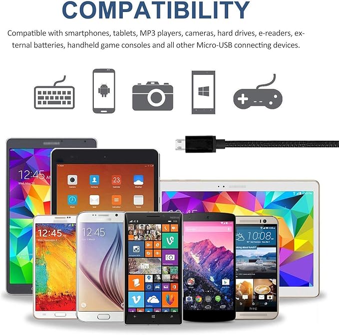 RoFI Micro USB Cable 15ft with 3A Fast Charging, Extra Long and Extremely - Image 6