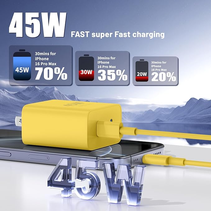 Super Fast Samsung Charger Type C, 45W Dual Port USB C Fast Charger Block & - Image 2