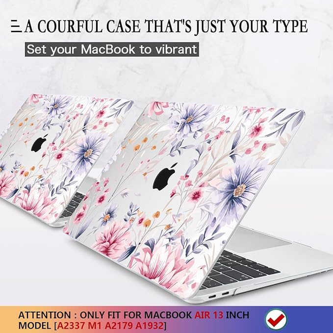 CISSOOK Flower Case for MacBook Air 13 Inch A2337 M1 A2179 A1932 Model - Image 3
