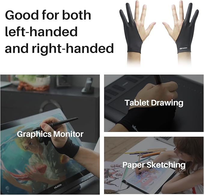HUION Palm Rejection Artist Glove Two-Finger Glove - Image 5
