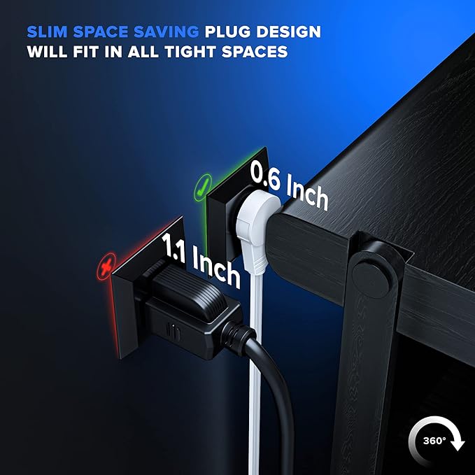 Maximm Cable 50 Ft 360° Rotating Flat Plug Extension Cord, 16/3 AWG Multi 3 - Image 2