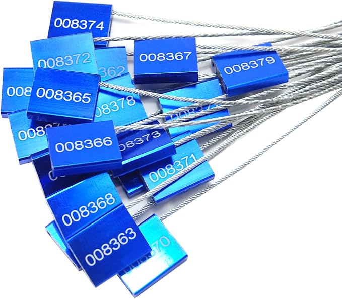 Leadseals 200 Blue Steel Cable Seals Metal Security Tag Numbered Truck Trailer - Image 4