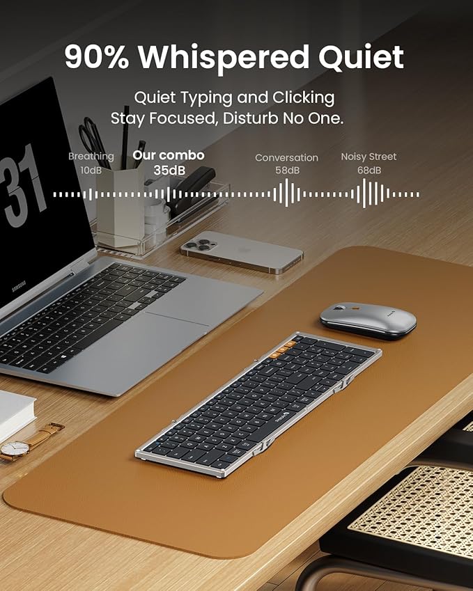 ProtoArc Foldable Keyboard and Mouse, XKM01 True Full-Size Folding Wireless - Image 7