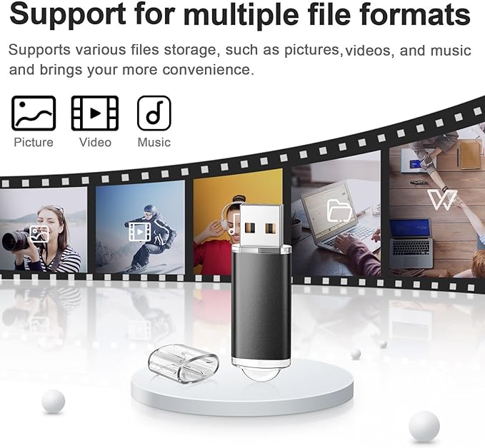 TOPESEL USB Flash Drive 5 Pack 4GB USB 2.0 Flash Drive Memory Stick USB Drive - Image 3