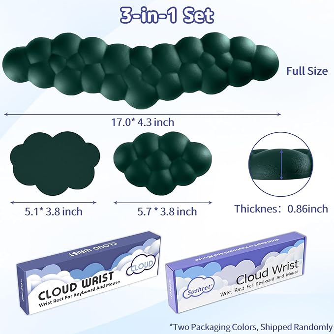 Cloud Wrist Rest for Keyboard and Mouse, Memory Foam PU Leather Keyboard Wrist - Image 7