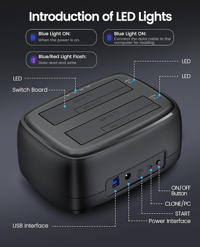 ORICO Hard Drive Docking Station Dual Bay USB 3.0 to SATA - Image 8