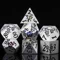 7 PCS Solid Metallic Flower D&D Dice Set, Metal Dungeons and Dragons Dice Set by Maywin