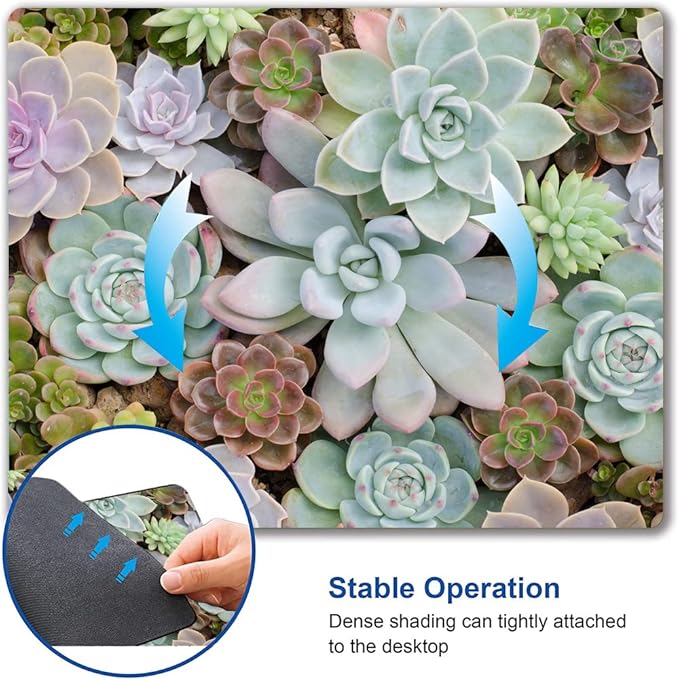 Cute Succulents Mouse Pad, Natural Plants Mousepad - Image 6
