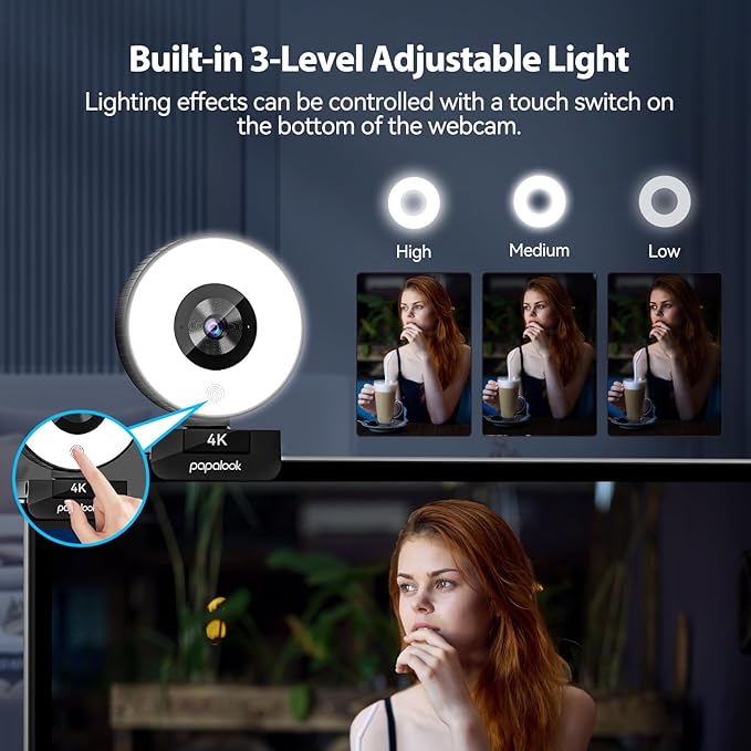 papalook 4K Autofocus Webcam - Image 3