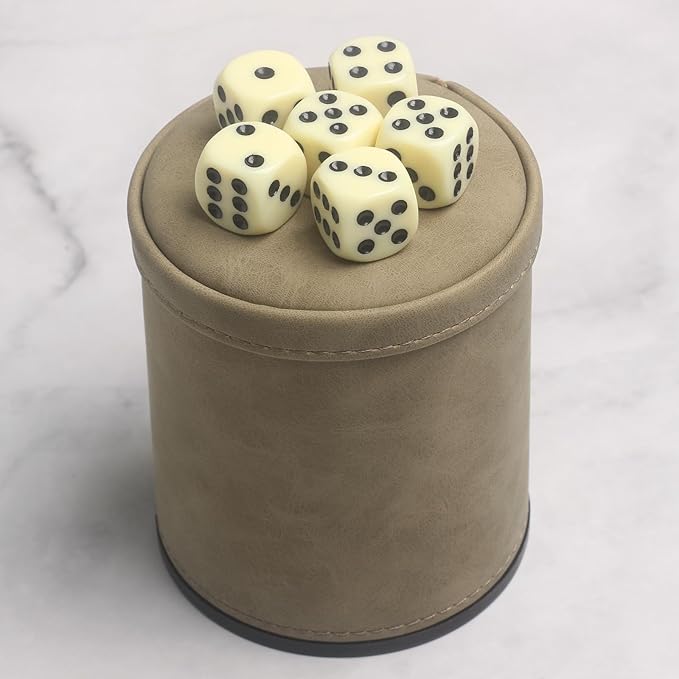 PU Leatherette Dice Cup with 6 Dot Dices - Image 6