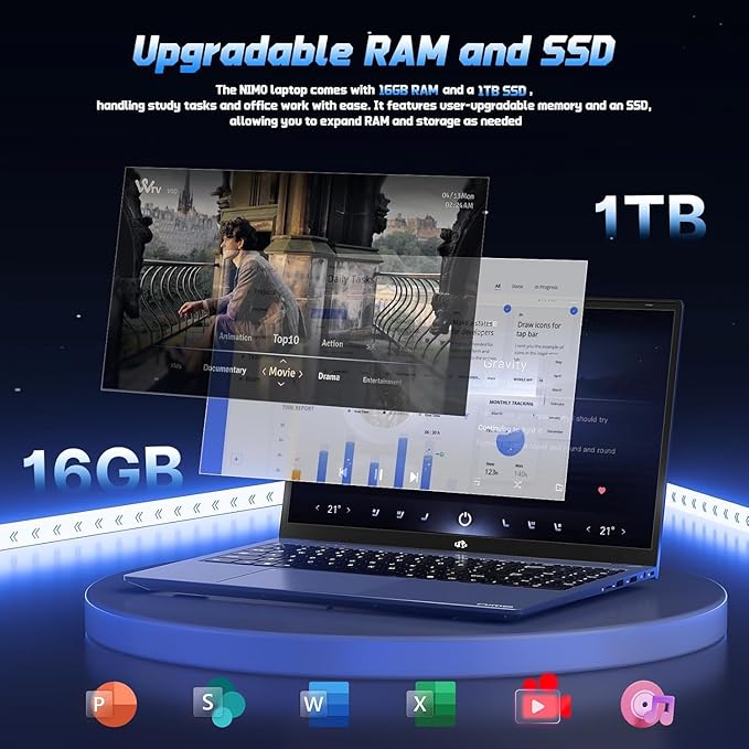 NIMO 15.6" FHD IPS Laptop, Intel N150, 16GB RAM 1TB SSD, Backlit Keyboard - Image 3
