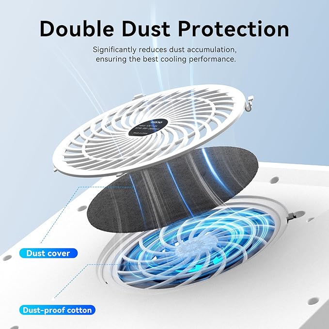 llano RGB Laptop Cooling Pad, Powerful Turbofan, Quiet Cooling, Touch Control - Image 5