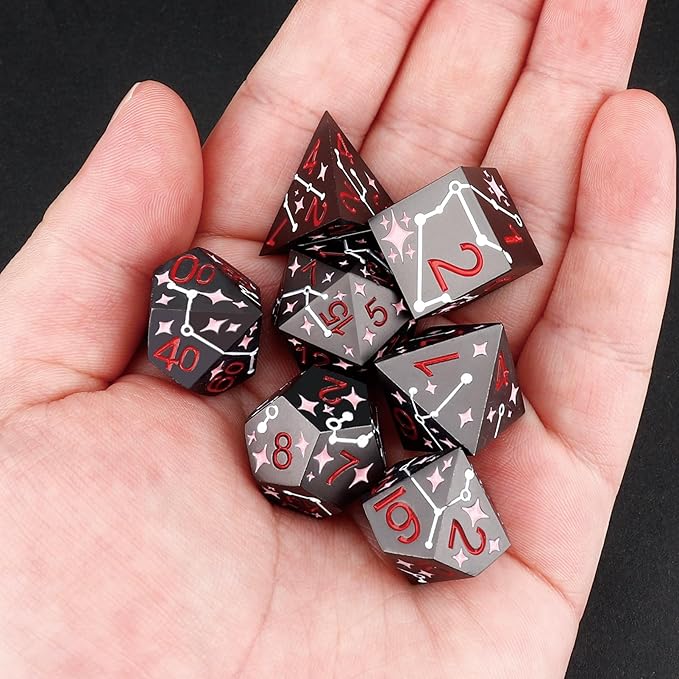 PJOY Metal Dice Set D&D Star Dice Set DND Polyhedral Dice - Image 7