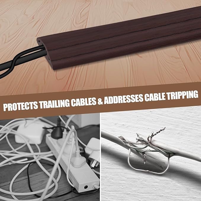 Floor Cord Cover Cavity 0.8"x0.37" Self Adhesive Cord Hider, 3.3FT Low Profile - Image 6