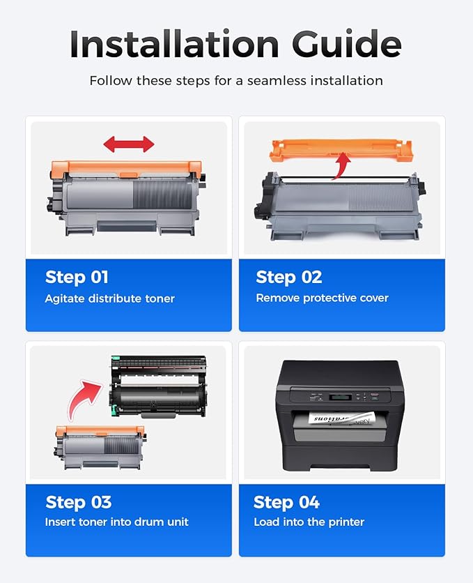 TN450 Black Toner Cartridge 2-Pack Replacement Compatible - Image 4