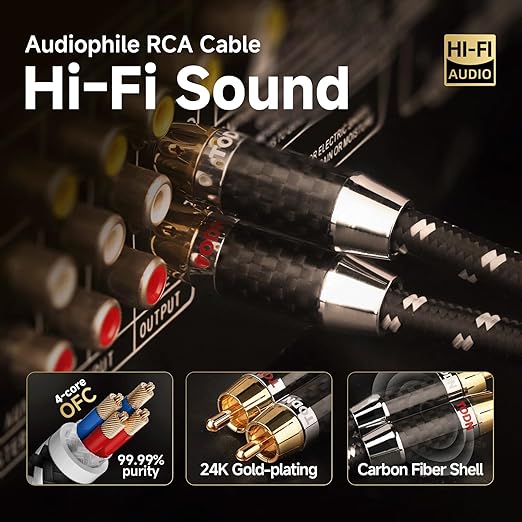 TODN HiFi RCA to RCA Audio Cables Audiophile - Image 4