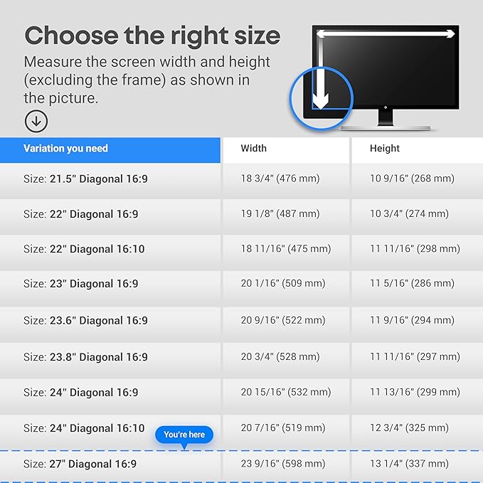27 inch Blue Light Blocking Screen Protector Panel - Image 6