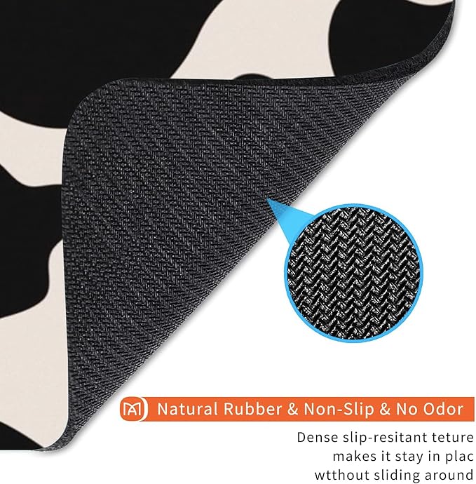 Square Mouse Pad Black Cow Print, Personalized Premium-Textured Custom Mouse - Image 5