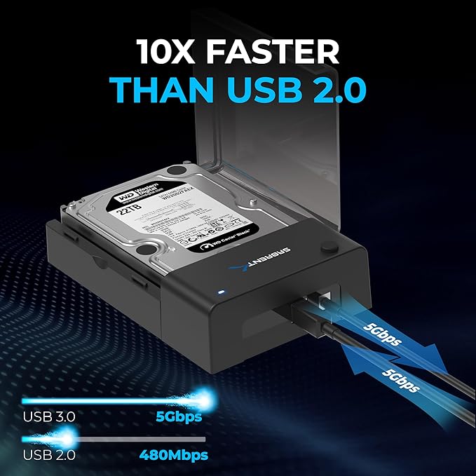 SABRENT USB 3.0 to SATA External Hard Drive Lay-Flat Docking Station - Image 6