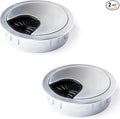 MAHDPRO Metal Desk Grommet 2 Inch Pack of 2-Silver Zinc Alloy Metallic Desk by MAHDPRO