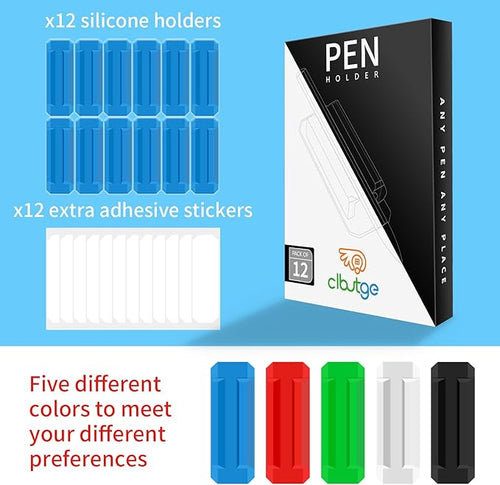 12 Pack Pen Holder for Desk, Silicone Pencil Holder - Image 2