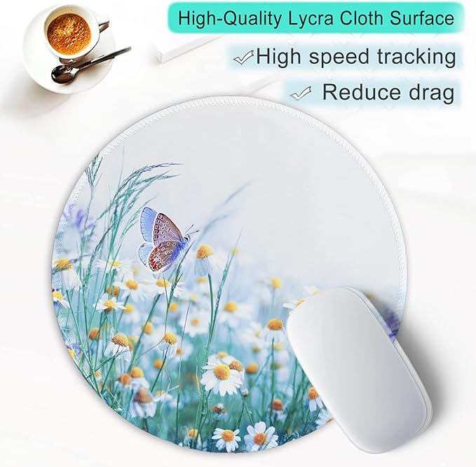 ITNRSIIET Round Mouse Pad with Stitched Edge Premium-Textured Waterproof - Image 6