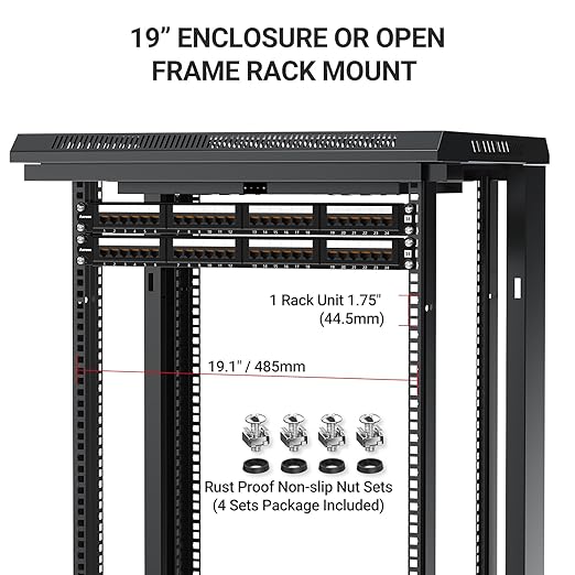AMPCOM Premium Series CAT5/5e 24 Ports Patch Panel, Rack Mount - Image 7