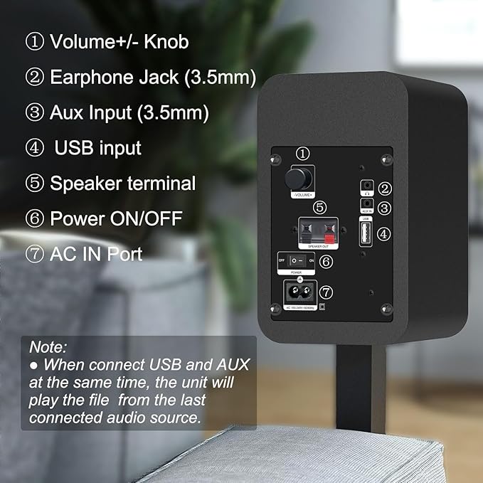 LONPOO Powered Bookshelf Speaker, Computer Speakers - Image 4
