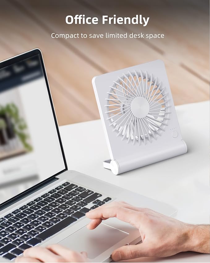 Koonie Portable Desk Fan, 3.5-20hrs Battery Operated Small USB Fan - Image 2
