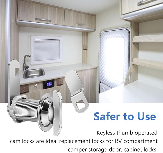 Thumb Operated Offset Cam Lock, Non-Locking Replacement Lock - Image 6