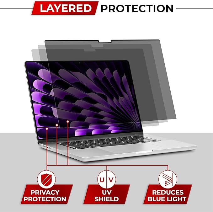 Magnetic Privacy Screen for MacBook Air 13 & 13.6 Inch Removable Laptop Privacy - Image 7