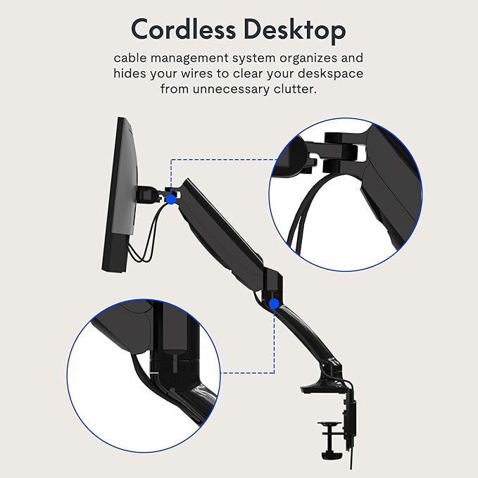 FlexiSpot Single Monitor Stand for Desk Adjustable Spring Vesa Monitor Mount - Image 3