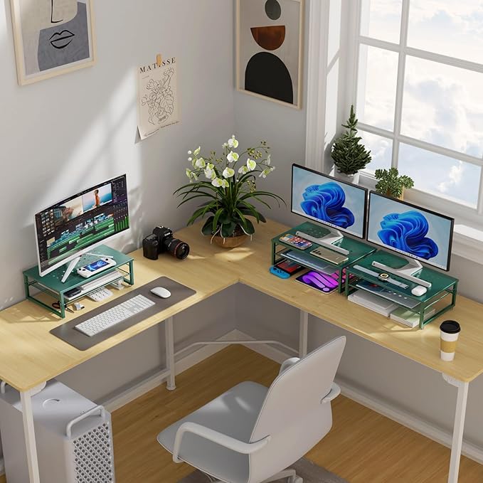 gianotter 2-Tier Metal Monitor Stand Riser, Desk Organizer - Image 7