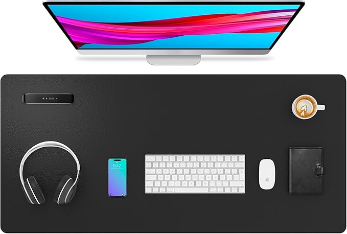 Aothia Leather Desk Pad Protector, Mouse Pad, Office Desk Mat, Non-Slip PU by Aothia