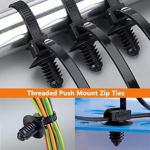110Pcs Nylon Universal Cable Tie Buckle, Wire Loom Clips - Image 4