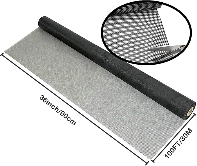 36inch*100ft Window Screens Roll, Replacement Repair Screens Mesh, Cuttable - Image 2