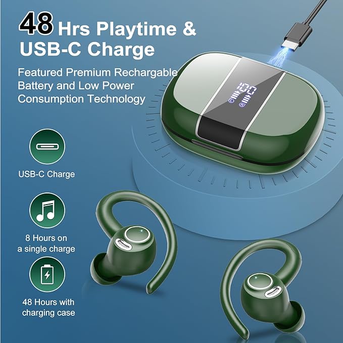 Wireless Earbuds Bluetooth 5.3 Headphones Sports, 48Hrs Playtime Bluetooth - Image 4