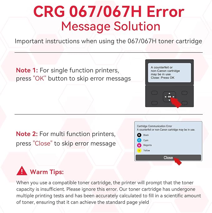 LEMERO 067H Toner Compatible for Canon 067H Toner Cartridges Set Work for Canon - Image 5