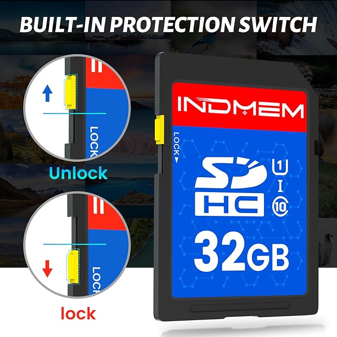 INDMEM SD Card 32GB, 8 Packs Class 10 32GB Flash Memory Card MLC Standard - Image 2