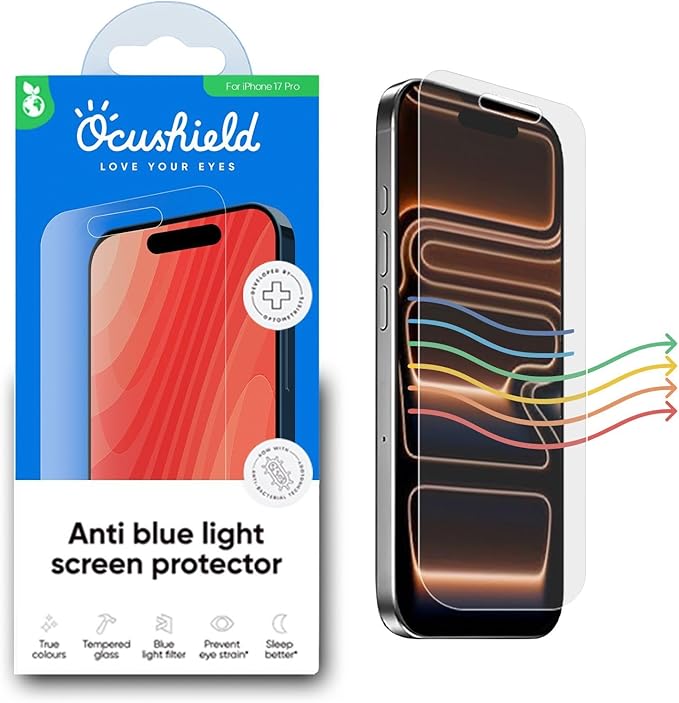 Ocushield Screen Protector for iPhone 17 Pro – Blue Light Tempered Glass by Ocushield-BlueLightFilteringScreenProtectorGlasses