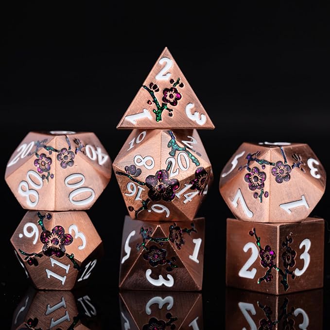 Purple & Red DND Metal Dice, Pathfinder - Image 3