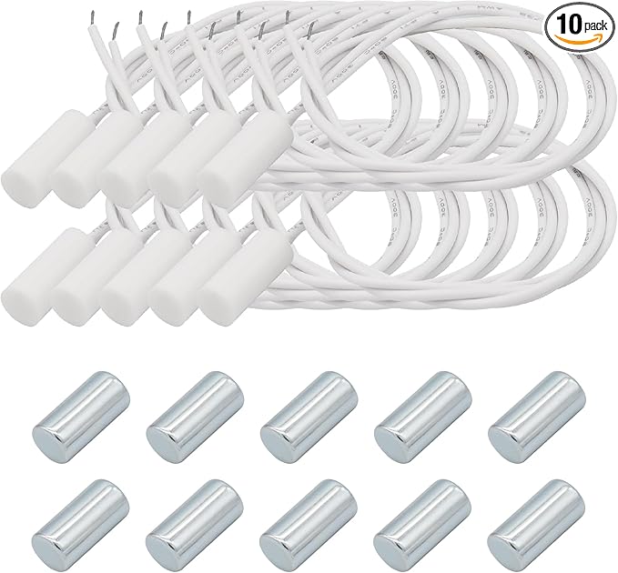 10PCS Recessed Wired Security Window Door Contact Sensor, Normally Closed NC by FOCMKEAS