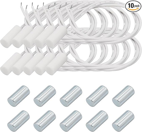 10PCS Recessed Wired Security Window Door Contact Sensor, Normally Closed NC by FOCMKEAS