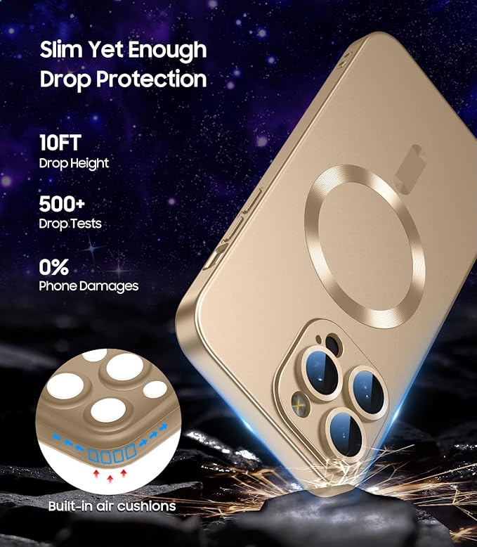 Magnetic for iPhone 16 Pro Case Slim Soft Silicone Bumper Shockproof Metallic - Image 5